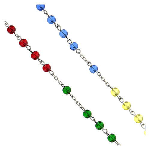 Rosary of the Missions, multicolored glass beads 6 mm - Faith Collection 44/47 4