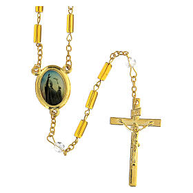 Heilige Päpste Rosenkranz mit zylindrischen Perlen aus goldfarbigem Glas (4 mm) - Kollektion Glaubenskronen 45/47