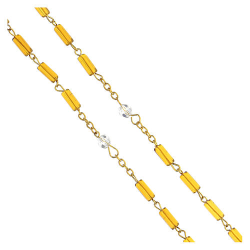 Rosary of the Saints Popes, cylindrical beads, golden glass, 4 mm - Faith Collection 45/47 4