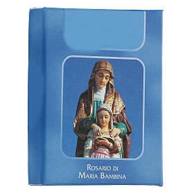 Maria-Kind Rosenkranz mit Perlen aus hellblauem Glas (6 mm) - Kollektion Glaubenskronen 46/47