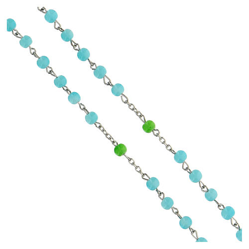 Maria-Kind Rosenkranz mit Perlen aus hellblauem Glas (6 mm) - Kollektion Glaubenskronen 46/47 4