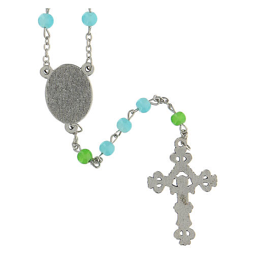 Rosario Maria Bambina grani vetro azzurro chiaro 6 mm - Collezione Corone Fede 46/47 3