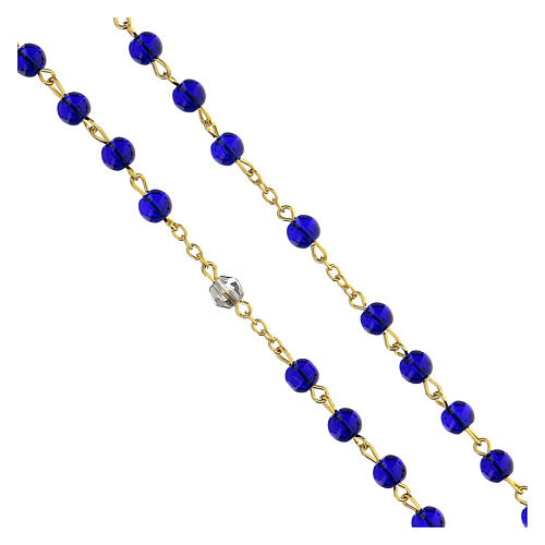 Evangelium Rosenkranz mit Perlen aus blauem Glas (6 mm) - Kollektion Glaubenskronen 47/47 4