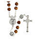 Rosary with wood beads and metallic medal of St. Joseph 19 cm s2