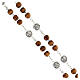 Rosary with wood beads and metallic medal of St. Joseph 19 cm s3