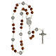 Rosary with wood beads and metallic medal of St. Joseph 19 cm s4