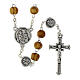 Rosary with wood beads and metallic medal of St. Joseph 19 cm s1