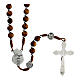 Rosary necklace with wood beads and metallic medal of St. Joseph 62 cm s2