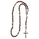 Rosary necklace with wood beads and metallic medal of St. Joseph 62 cm s4