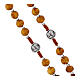 Rosary necklace with wood beads and metallic medal of St. Joseph 62 cm s3