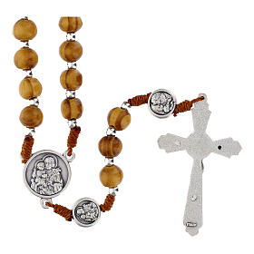 Rosario indossabile grani legno medaglietta San Giuseppe 62 cm