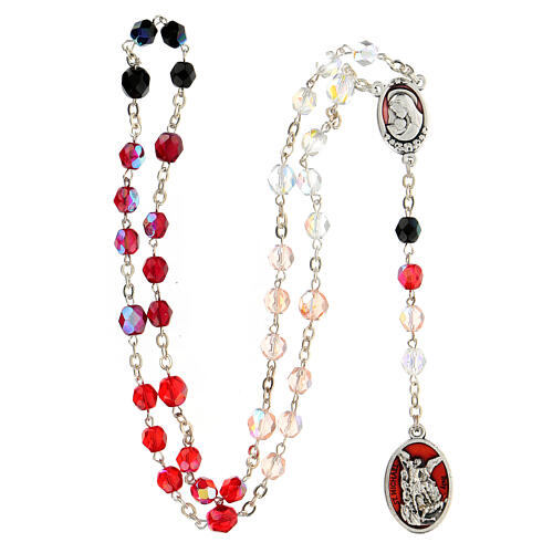 Devotional rosary of Saint Michael, 6 mm semi-crystal beads 5