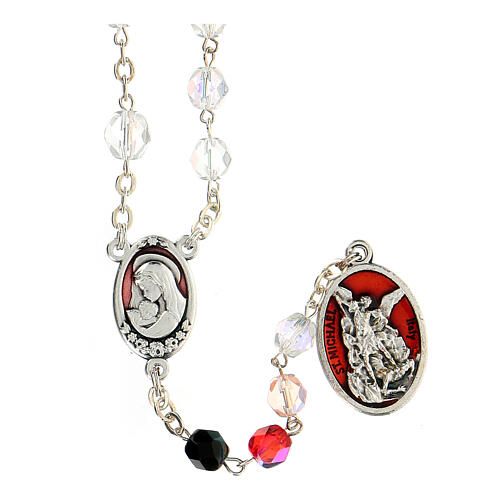 Saint Michael devotional rosary in crystal 6 mm 2