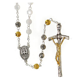 Holy Spirit devotional rosary with mother of pearl beads