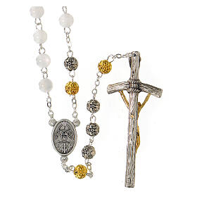 Holy Spirit devotional rosary with mother of pearl beads