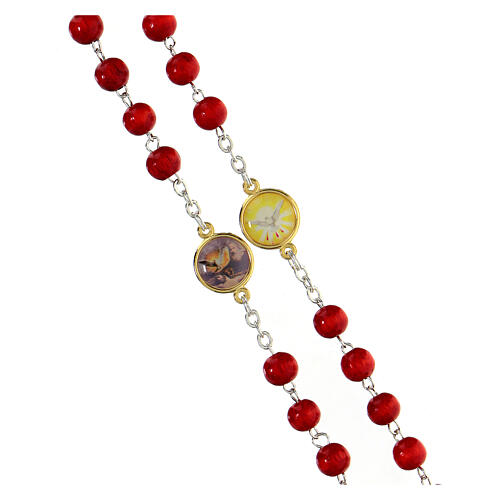 Devotional rosary, 7 gifts of the Holy Spirit, 6 mm red beads 3