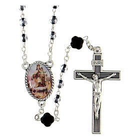 Rosenkranz 100 Requiem mit schwarzen Glasperlen, 3 mm