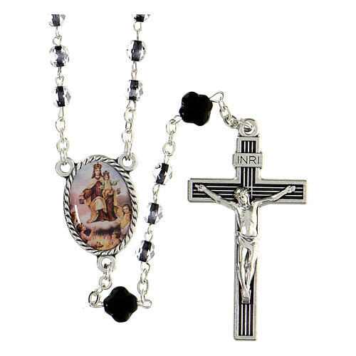 Rosenkranz 100 Requiem mit schwarzen Glasperlen, 3 mm 1