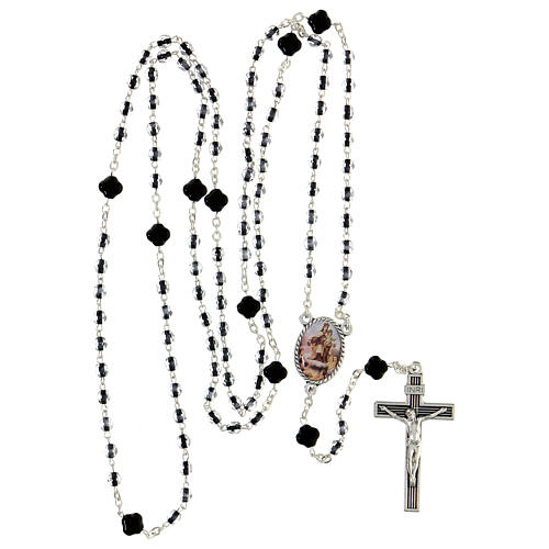 Rosary One Hundred Requiem, black glass beads of 3 mm 4