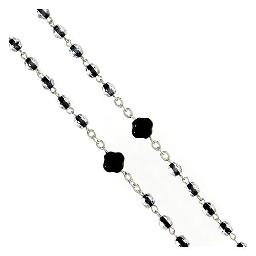 Rosario Cento Requiem grani vetro neri 3 mm 3