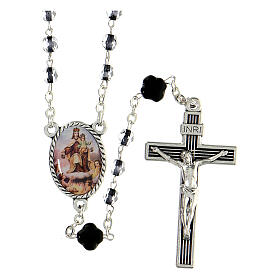 Rosary One Hundred Requiem with black glass beads 3 mm