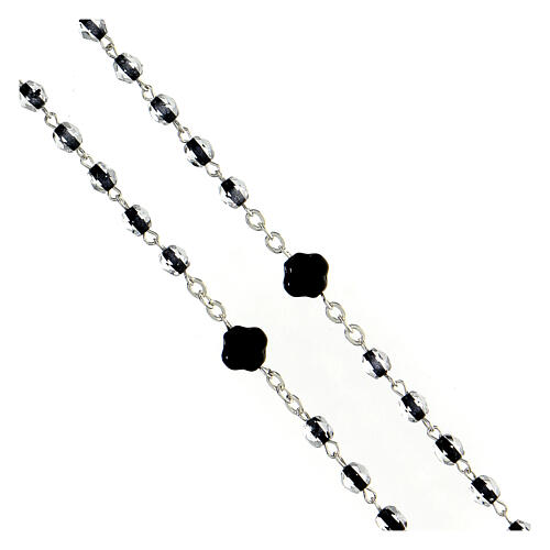 Rosary One Hundred Requiem with black glass beads 3 mm 3