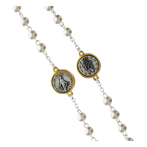 Miraculous Medal rosary with glass beads, 28 in 3