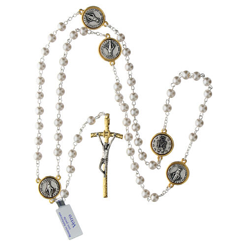 Rosario Virgen Milagrosa perlas vidrio 70 cm 4
