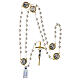 Rosario Virgen de Lourdes cruz dorada y perlas vidrio 70 cm s4