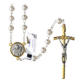Rosary of St. Francis and St. Anthony, glass beads, 28 in