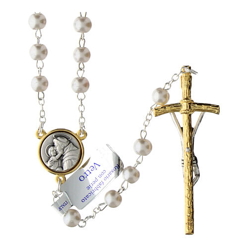 Rosary of St. Francis and St. Anthony, glass beads, 28 in 2