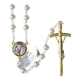 Różaniec Świętych Franciszka i Antoniego, szklane perły, 70cm