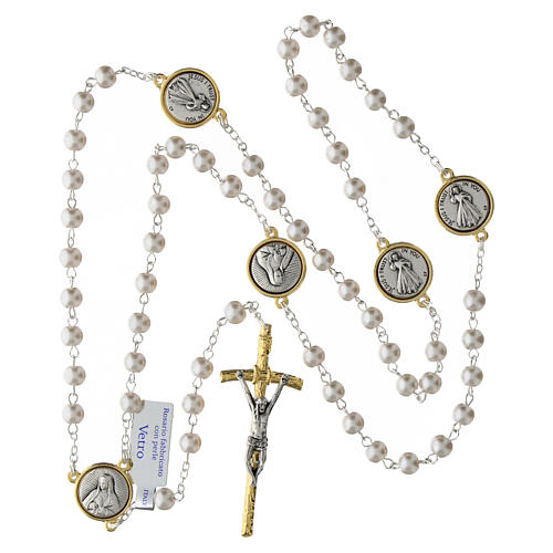 Rosario Virgen de Guadalupe perlas vidrio 70 cm 4