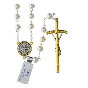 Rosary of St. Benedict, glass beads, 28 in