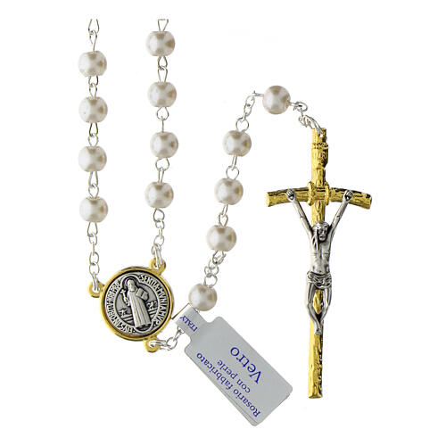 Rosary of St. Benedict, glass beads, 28 in 1