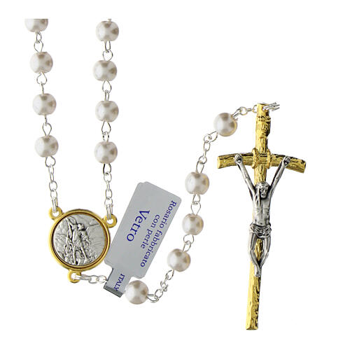Rosary of St. Michale, glass beads, 28 in 1