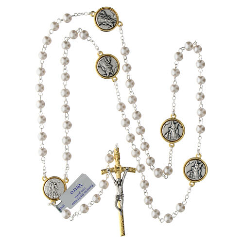 Rosary of St. Michale, glass beads, 28 in 4