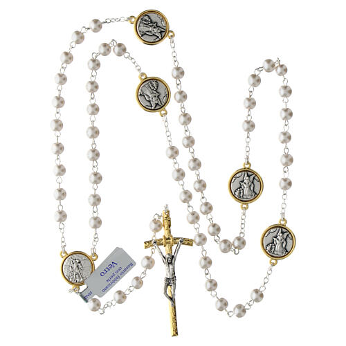 Chapelet Saint Michel perles en verre 70 cm 4