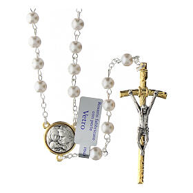 Rosary of the Holy Family, glass beads, 28 in