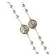 Rosary of Our Lady of Fatima, golden cross and glass beads, 28 in s3