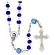 Rosario con grani blu sfaccettati 5mm e pater acqua con crocifisso s2