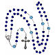 Rosario con grani blu sfaccettati 5mm e pater acqua con crocifisso s4