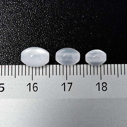 Koraliki różańca imitacja masy perłowej białe owalne 3