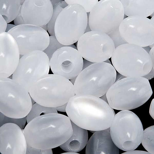 Rosary parts, oval mother of pearl imitation white beads 2