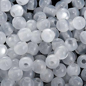 Koraliki różańca imitacja masy perłowej białe okrągłe
