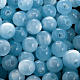 Rosary parts, round mother of pearl imitation light blue beads s2