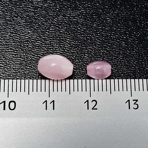 Rosary parts, oval mother of pearl imitation pink beads 3
