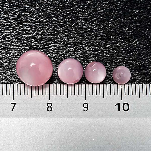 Rosary parts, round mother of pearl imitation pink beads 4