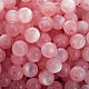 Rosary parts, round mother of pearl imitation pink beads s2