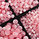 Rosary parts, round mother of pearl imitation pink beads s1